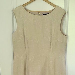 Tahari Cream & Gold Dress